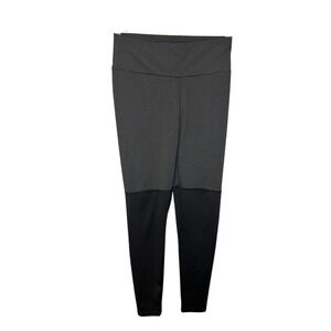 SHEIN Womens Leggings Size‎ M Charcoal Black Color Block Ruched Back High Waist